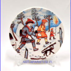ARABIA, Uuteen tulevaisuuteen nro 14 sein�lautanen. Design: Andreas Alariesto,1980-luku.Mitat Halkaisija n. 12 cm, 1kpl, 25�/kpl,(  Tuote nro 103A )