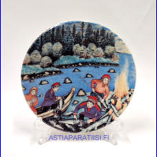 ARABIA, Kalan paistajaiset kes�y�ss� nro.21 sein�lautanen. Design: Andreas Alariesto,1980-luku.Mitat Halkaisija n. 12 cm, 1kpl, 25�/kpl,( Tuote nro 115A )