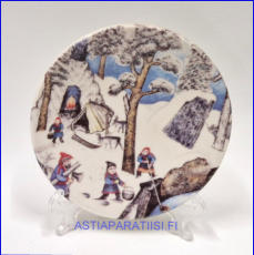 ARABIA, Vedenhaku. nro.47 sein�lautanen. Design: Andreas Alariesto,1980-luku.Mitat Halkaisija n. 12 cm, 1kpl, 35�/kpl,( Tuote nro 134A )
