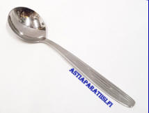 HACKMAN, Sorsakoski,Scandia  Ruokalusikka, Design:Kaj Franck,Ruostumatonta ter�st�,Suunniteltu vuonna 1960, pituus n. 18,5 cm, 6 kpl., 13�/kpl,( Tuote nro 128AT )