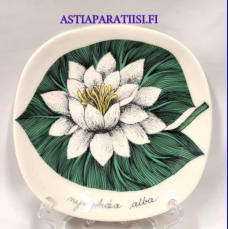 ARABIA,Sein�lautanen " Valkolumme" Nymbhae alba, Botanica,Design:Esteri Tomula,Valmistettu 1978-79-luku,Korkeus n. 12 cm, leveys n. 12 cm,1 kpl,78 � /kpl ( Tuote nro / Item #115E )