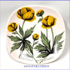 ARABIA, Sein�lautanen, Niittykullero,Design:Esteri Tomula,Tuotannossa 1988-1989-luku,Korkeus n. 12 cm, leveys n. 12 cm,1 kpl,55 � /kpl ( Tuote nro / Item #158E 