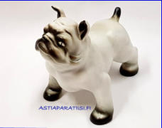 ARABIA,figuuri, koira bulldog,Design:Lea von Mickwitz ,1960 luku,Leveys n.14 cm ja korkeus n. 11 cm 1 kpl,158�/kpl ( Tuote nro / Item #104Z )