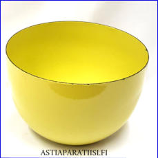 FINEL EMALI,vaalea oliivinvihre� emali salaattikulho,Design:Leif Eriksson ,Tuotannossa 1970 luku,Kuntokuvaus k�yt�n j�lki�,Halkaisija n. 21cm,Korkeus n.14 cm, 0 kpl, ( Tuote nro / Item #118N )