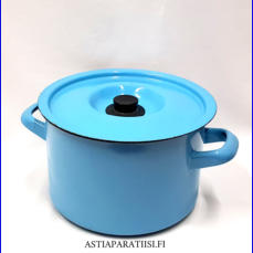 FINEL EMALI,vaaleansininen kattila,todella hyv�ss� kunnossa,Halkaisija n.21cm,Korkeus n.14 cm, ilman kantta ja kahvaa,0 kpl,( Tuote nro / Item #187N)