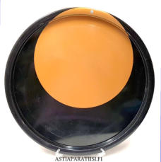 AARIKKA, Tuliainen musta/kulta tarjotin,V�h�isi� k�yt�n j�lki,halkaisija n.39 cm,0kpl, (Tuote nro / Item 217N)