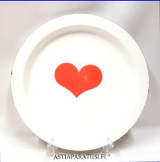 ARABIA,ter�semaloitu matala syd�n lautanen Finel, Design: Kaj Franck. 1960-70 luku, k�yt�n j�lki, halkaisija n.27 cm,1kpl,28� / kpl. (Tuote nro / Item 225N)