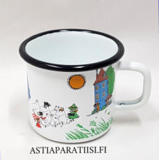 MUURLA , Muumilaakso  Emalimuki  3,7 dl,halkaisija n.9,5 cm,Korkeus n. 8 cm,0kpl, (Tuote nro / Item 261N)