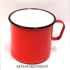 FINEL EMALI, punainen iso muki, Halkaisija n.11 cm,Korkeus n. 10 cm,0 kpl (Tuote nro / Item 272N)