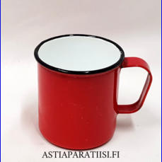 FINEL EMALI,punainen  muki, Halkaisija n.7,3 cm,Korkeus n. 7,8 cm,0 kpl,(Tuote nro / Item 274N)