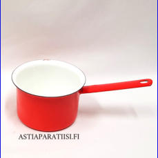 FINEL EMALI, punainen   pieni kasari,v�h�isi� k�yt�n j�lki�, Halkaisija n.9,2 cm,Korkeus n. 5,5 cm,1 kpl,28�/kpl, (Tuote nro / Item 282N)