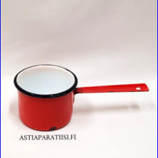FINEL EMALI, punainen   pieni kasari,v�h�isi� k�yt�n j�lki�, Halkaisija n.7,5 cm,Korkeus n. 5,5 cm,1 kpl,25�/kpl, (Tuote nro / Item 283N)
