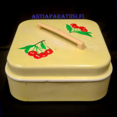NILS JOHAN Ruotsi Vintage  Retro ,Alumiininen s�ilytyslaatikko, k�yt�n j�lki�,halkaisija n.22,5 cm  X 22 cm,Korkeus n. 10 cm, 1 kpl, 22�,(Tuote nro / Item 300N)