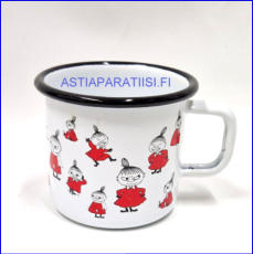 MUURLA , Pikku Myy Retro emalimuki 3,7 dl,halkaisija n.9,5 cm,Korkeus n. 8 cm,1kpl, 22�/kpl (Tuote nro / Item 251N)