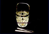 Puristelasia, j��palakulho / astia  ja ottimet, Korkeus,n.11,5 cm,halkaisija,n. 9,5cm,1kpl,45�/kpl
