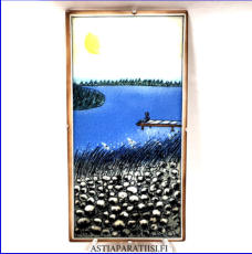 ARABIA, Sein�laatta Kes� syd�miss�mme "Laituri",1. osa 3-osaisesta,Design:Helj� Liukko-Sundstr�m, Valmistettu 1997,Korkeus n. 35 cm, leveys n. 18 cm,165�( Tuote nro / Item #121HL )