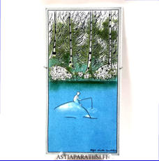 ARABIA, Sein�laatta Ihminen ja luonto,"Onkija" tilausty� ,1. osa 3-osaisesta,Design:Helj� Liukko-Sundstr�m, Valmistettu 2000,Korkeus n. 31 cm, leveys n. 15,6 cm,105�( Tuote nro / Item #126HL )