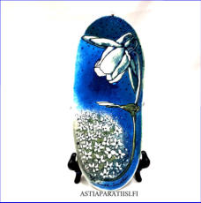 ARABIA, Sein�laatta " Aikaan Valkovuokkojen ", Design:Helj� Liukko-Sundstr�m, Valmistettu 1990,Korkeus n. 32 cm, leveys n. 13 cm 75�( Tuote nro / Item #158HL )