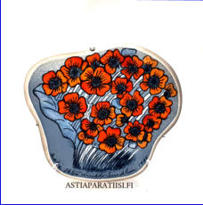 ARABIA, Sein�laatta "  Mustat silm�t", Design:Helj� Liukko-Sundstr�m, Valmistettu 1991,Korkeus n. 17,5 cm, leveys n. 20 cm 60 �( Tuote nro / Item #169HL )