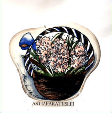 ARABIA, Sein�laatta "  Hyasinttikori ", Design:Helj� Liukko-Sundstr�m, Valmistettu 1990,Korkeus n. 17,5 cm, leveys n. 20 cm, 0kpl ( Tuote nro / Item #172HL )