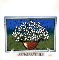 ARABIA,  Sein�laatta  " Iloa ja toivoa ", Design:Helj� Liukko-Sundstr�m, Valmistettu 2002,Korkeus n. 11 cm, leveys n. 15,8 cm 55 �( Tuote nro / Item #197HL )