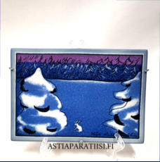 ARABIA,  Sein�laatta  " Luonto nukkuu ", Design:Helj� Liukko-Sundstr�m, Valmistettu 2003,Korkeus n. 11 cm, leveys n. 15,8 cm 75 �( Tuote nro / Item #199HL )
