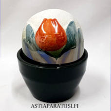 ARABIA, Ikikukka, Tulppaani,oranssi v�ri,Design:Helj� Liukko-Sundstr�m,Valmistusvuosi 1990-luvulta ,kokonaiskorkeus 12 cm, 55 �( Tuote nro / Item #283HL )