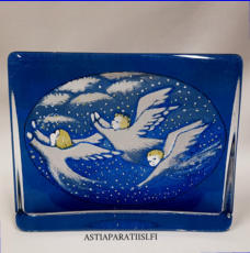 IITTALA,  Iso lasikortti  Lumen Hiljaisuus,Design:Helj� Liukko-Sundstr�m,Valmistusvuosi 2003-luvulta ,Leveys n. 14,8 cm, korkeus n. 12 cm, 42 �( Tuote nro / Item #299HL )