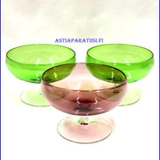 HUMPPILA LASI OY,  J�lkiruokamalja,halkaisija n. 11,3 cm, Korkeus n.9 cm , 3 kpl. 25�/kpl  ( Tuote nro / Item #104LJ )