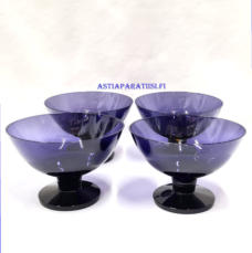 NUUTAJ�RVI LASI,Juha J��tel�malja / J�lkiruokamalja violetti v�ri,Design:Kaj Franck,Tuotannossa: 1962-1967,Korkeus n.8 cm, halkaisija n.11,5 cm, 4 kpl,32� /kpl ( Tuote nro / Item #110LJ )