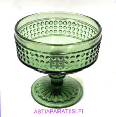 RIIHIM�EN LASI,J�lkiruokamalja / tarjoilukulho / Sokerikko, Design:Erkki Siiroinen, halkaisija n. 10 cm, Korkeus n. 9,5 cm , 3kpl. 38�/kpl.( Tuote nro / Item #146LJ )
