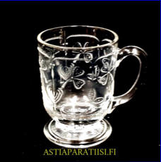 NUUTAJ�RVI LASI, Apila kahvikuppi ilman asettia,Design:Kerttu Nurminen,Korkeus n.8,5 cm, halkaisija n.6,2 cm, 2 kpl,15� /kpl ( Tuote nro / Item #111J )