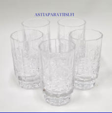 IITTALA,  Kuusi ryyppylasi,Design:Jorma Vennola,Suunniteltu:1980,Korkeus n.6 cm, halkaisija n.3,4 cm, 5 kpl,15�/kpl, ( Tuote nro / Item #114J )