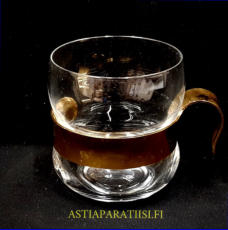 IITTALA, "Paula" Irlantilainen kahvilasi / kahvikuppi, kullattu pidike,Design:Jorma Vennola,Tuotannossa 1978-89,Korkeus n.7,5 cm ,halkaisija n. 6,5 cm,4 kpl,18 � / kpl.( Tuote nro / Item #297J )