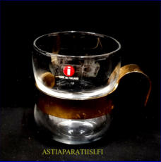 IITTALA, "Paula" Irlantilainen kahvilasi / kahvikuppi, kullattu pidike,Design:Jorma Vennola,Tuotannossa 1978-89,Korkeus n.7 cm ,halkaisija n. 5,8 cm,1 kpl,15 � / kpl.( Tuote nro / Item #298J )