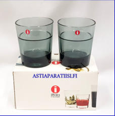 IITTALA, Konstantin Grcicin suunnittelemat lasit:1999-luku,Korkeus n. 7,5 cm , Halkaisija n.6,3 cm,2 kpl,paketissa,24�/kpl,( Tuote nro / Item #367J )