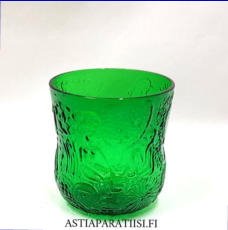 NUUTAJ�RVI,vihre� Fauna juomalasi,Design:Oiva Toikka,Suunniteltu:1970,Korkeus n. 7 cm , Halkaisija n.6,6 cm,0 kpl,( Tuote nro / Item #369J )