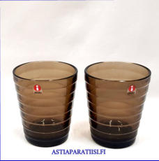 IITTALA,Aalto juomalasi Hiekka v�ri,Design:Aino Aalto, Korkeus n.9 cm , Halkaisija n.7,5 cm, 2 kpl ,16�/kpl,( Tuote nro / Item #468J )