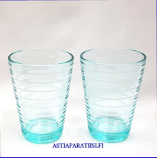 IITTALA,Aalto juomalasi vedenvihre�,Design:Aino Aalto, Korkeus n.11 cm , Halkaisija n.8 cm, 2 kpl ,20 �/kpl,( Tuote nro / Item #470J )