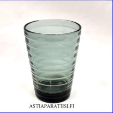 IITTALA,Aalto juomalasi  harmaa,Design:Aino Aalto, Korkeus n.11 cm , Halkaisija n.8 cm, 3 kpl ,20 �/kpl,( Tuote nro / Item #471J )
