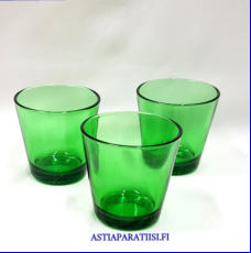 IITTALA,Kartio juomalasi  vihre�,Design:Kaj Franck, Korkeus n.8 cm , Halkaisija n.8 cm, 0 kpl ,( Tuote nro / Item #475J )