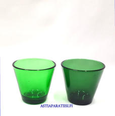IITTALA, Kartio snapsilasi Vihre�, Design:Kaj Franck,Korkeus n.5,6 cm , Halkaisija n.6 cm, 0 kpl ( Tuote nro / Item #481J )