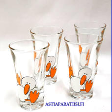 AARIKKA, Allu snapsilasi ,Korkeus n.8,7 cm , Halkaisija n.5,2 cm, 2 kpl,6 �/ kpl. ( Tuote nro / Item #503J )