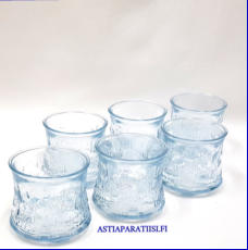 RIIHIM�EN LASI, Revontulet Juomalasi ,Design:Erkkitapio Siiroinen,Tuotannossa1978-1982 ,Korkeus n.5,8 cm , Halkaisija n.6 cm, 6 kpl,14�/ kpl ( Tuote nro / Item #511J )