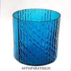 RIIHIM�EN LASI, Flindari Juomalasi turkoosi v�ri, Design:Nanny Still,Tuotannossa 1964-68 ,Korkeus n.7 cm , Halkaisija n.7,5 cm, 0 kpl, ( Tuote nro / Item #517J )