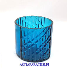 RIIHIM�EN LASI, Flindari ryyppylasi turkoosi v�ri, Design:Nanny Still,Tuotannossa 1964-68 ,Korkeus n.5 cm , Halkaisija n.5,4 cm, 1 kpl,18�/ kpl ( Tuote nro / Item #516J )