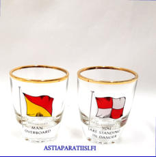 VINTAGE  snapsilasit 60-luku ,Korkeus n.5,5 cm , Halkaisija n.4,6 cm, 0 kpl,( Tuote nro / Item #522J )