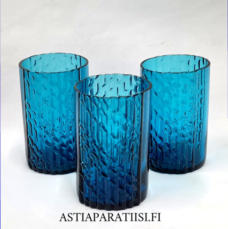RIIHIM�EN LASI, Flindari ryyppylasi turkoosi v�ri, Design:Nanny Still,Tuotannossa 1964-68 ,Korkeus n.7 cm , Halkaisija n.4,5 cm, 3 kpl,24�/ kpl ( Tuote nro / Item #553J )