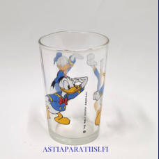 Disney Lasi,1990-luvun Aku Ankka,Korkeus n.10 cm , Halkaisija n.6,5 cm, 0 kpl,( Tuote nro / Item #623J )