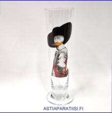 RITZENHOFF CRISTAL,olutlasi Kristallinen olutlasi Kaj Stenvallin kuvituksella,Korkeus n.22,5 cm , Halkaisija n.6,5 cm, 1 kpl,32�kpl, ( Tuote nro / Item #494J )